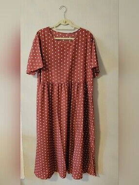 Plus Size Polka Dot Maxi Dress - Relaxed Fit